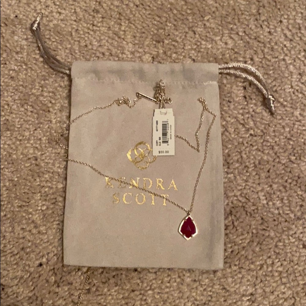 Kendra Scott Gold Necklace with pink Pendant